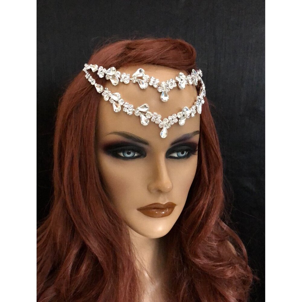 Wedding Bridal Hair Chain Headpiece Forehead Headband Wedding Hair Jewelry